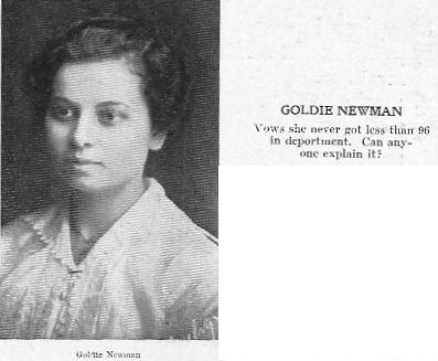 Goldie Newman, Class of 1915